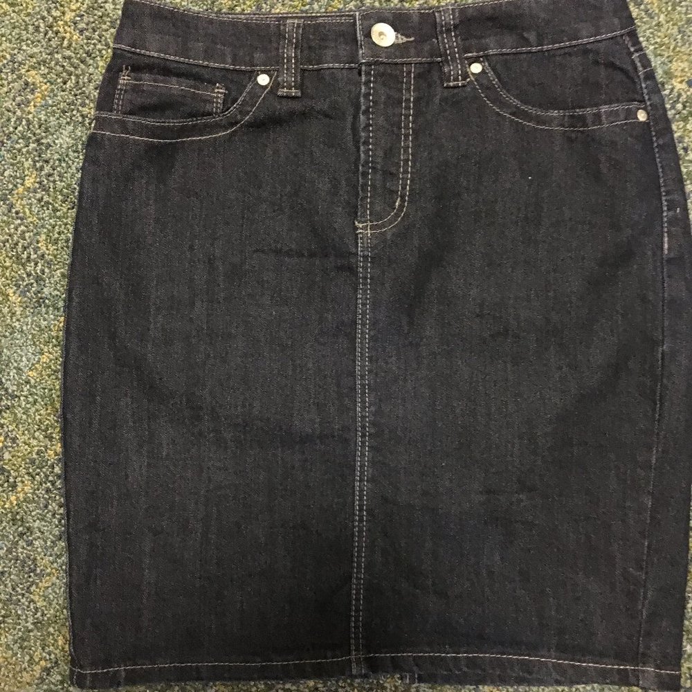 Denim pencil skirt